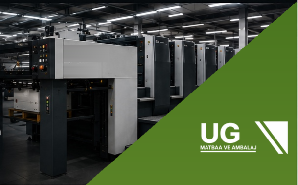 UG Matbaa üretim alanında baskı makinesi