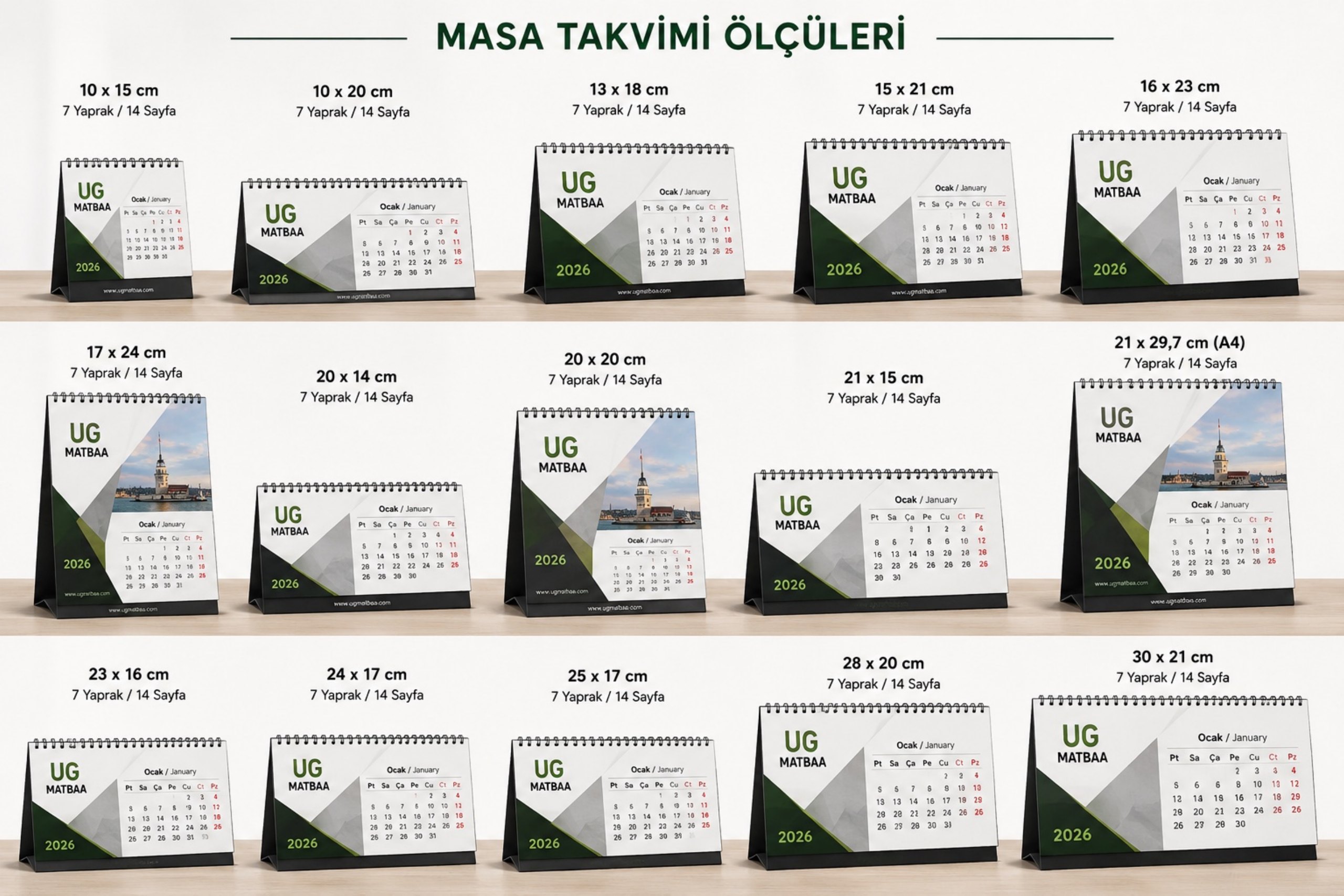 7 Yaprak Masa Takvimi ürün föyü